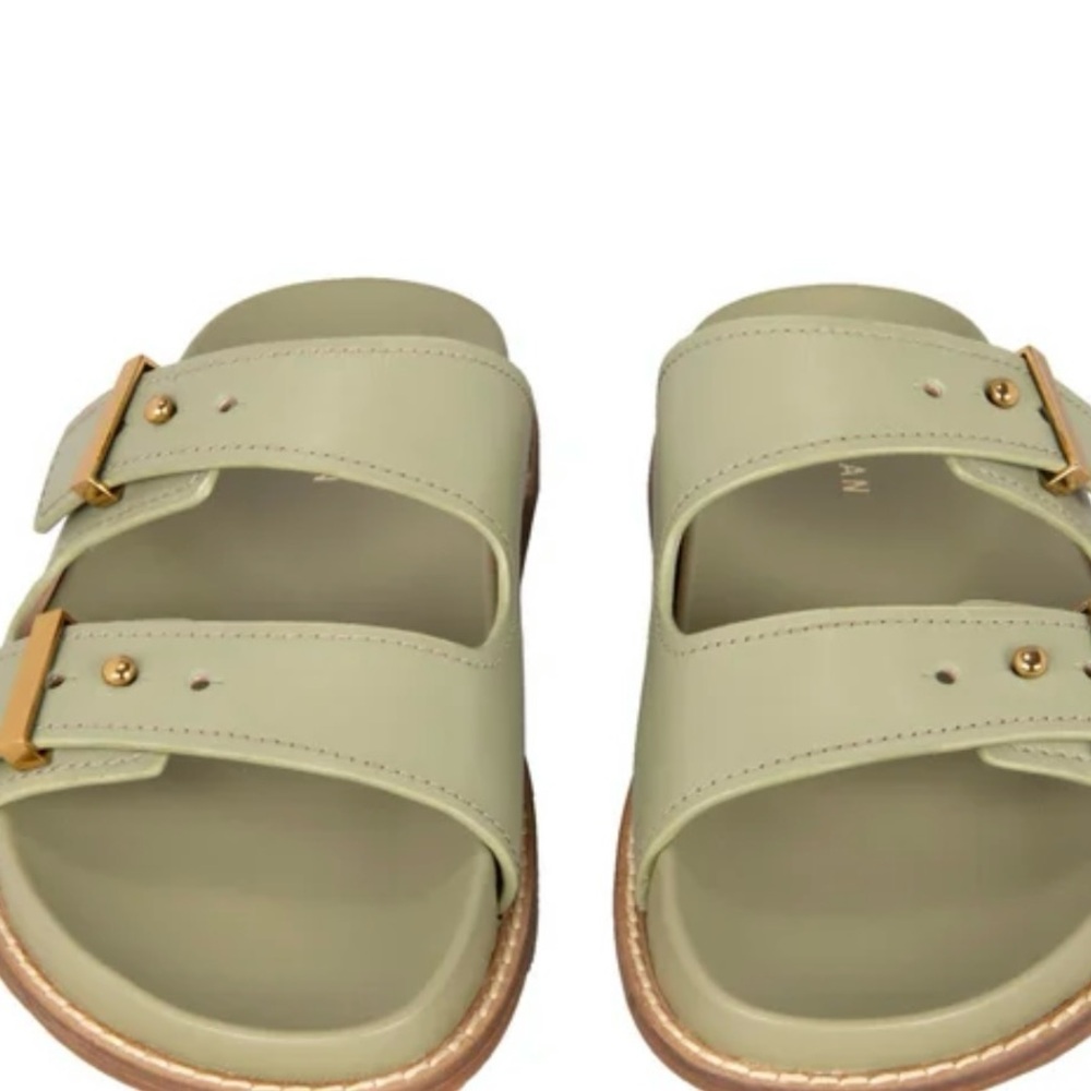 Cole Haan Women's 7B Marisol Footbed Comfort Travel Sandal Oil Green Leather - Picture 2 of 6